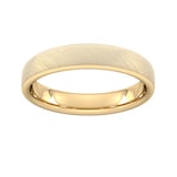 Goldsmiths 4mm D Shape Heavy Matt Finished Wedding Ring In 18 Carat Yellow Gold