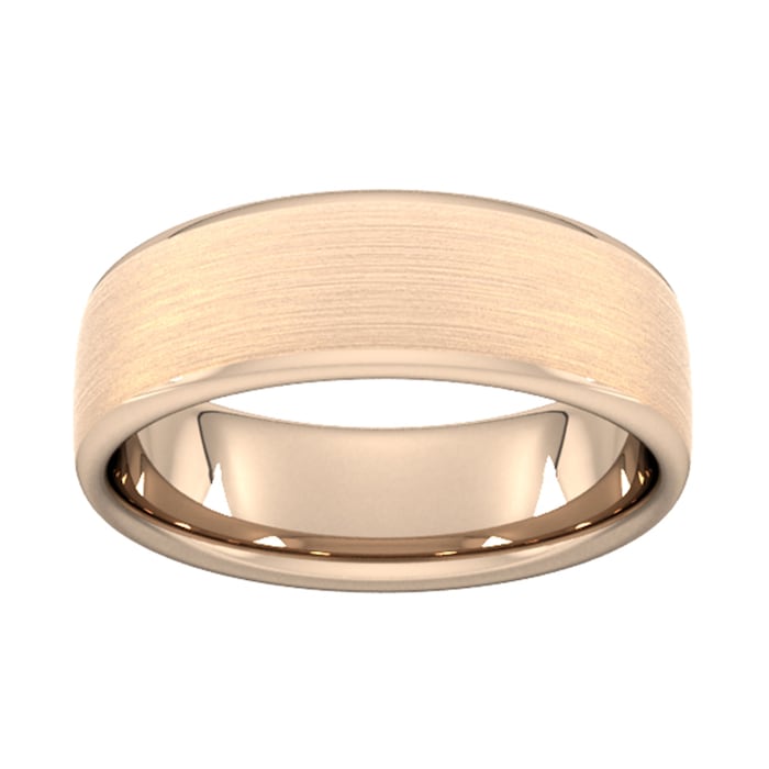 Goldsmiths 7mm D Shape Standard Matt Finished Wedding Ring In 18 Carat Rose Gold