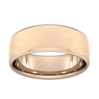 Goldsmiths 8mm D Shape Standard Matt Finished Wedding Ring In 18 Carat Rose Gold Goldsmiths 8mm D Shape Standard Matt Finished Wedding Ring In 18 Carat Rose Gold