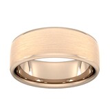 Goldsmiths 8mm D Shape Heavy Matt Finished Wedding Ring In 18 Carat Rose Gold - Ring Size R