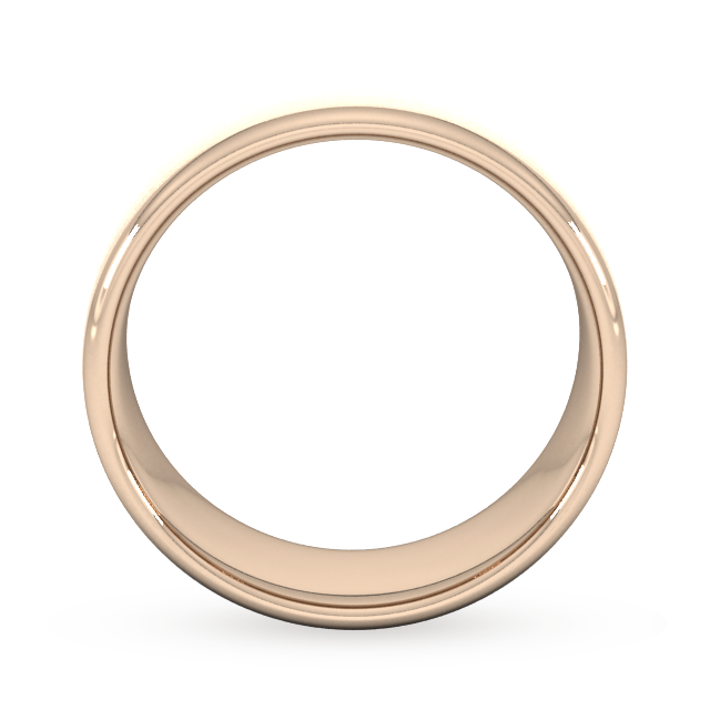 Goldsmiths 8mm D Shape Heavy Matt Finished Wedding Ring In 18 Carat Rose Gold - Ring Size P