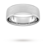 Goldsmiths 7mm D Shape Heavy Matt Finished Wedding Ring In Platinum - Ring Size J