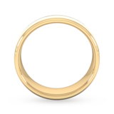 Goldsmiths 7mm Slight Court Standard Centre Groove With Chamfered Edge Wedding Ring In 9 Carat Yellow Gold