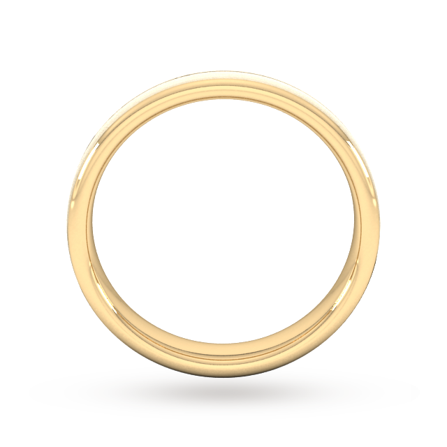 Goldsmiths 4mm Slight Court Heavy Centre Groove With Chamfered Edge Wedding Ring In 9 Carat Yellow Gold