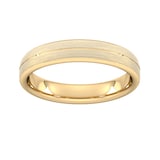 Goldsmiths 4mm Slight Court Extra Heavy Centre Groove With Chamfered Edge Wedding Ring In 9 Carat Yellow Gold - Ring Size P