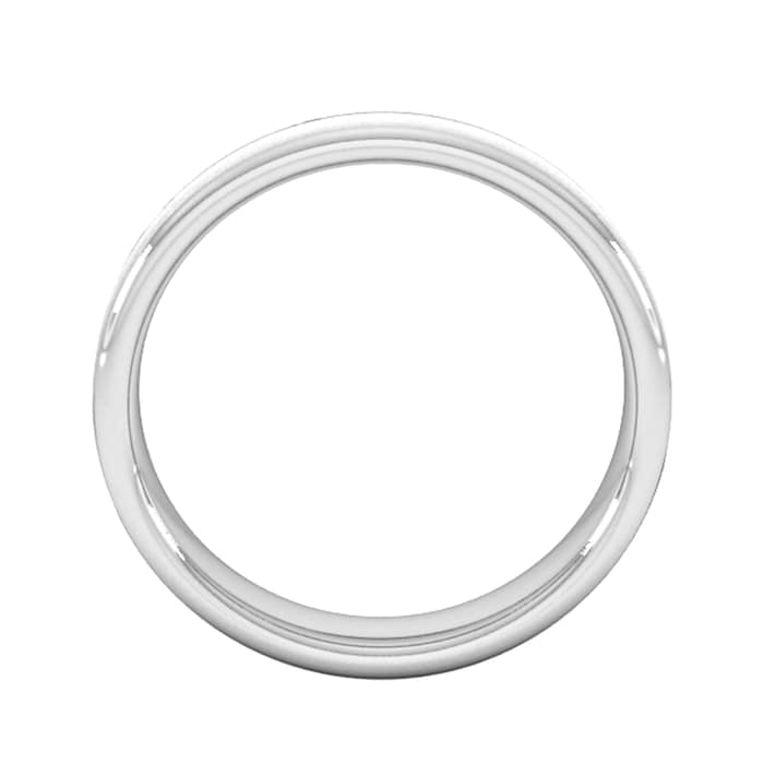 Goldsmiths 4mm Slight Court Heavy Centre Groove With Chamfered Edge Wedding Ring In 18 Carat White Gold - Ring Size I