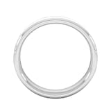 Goldsmiths 4mm Slight Court Heavy Centre Groove With Chamfered Edge Wedding Ring In 18 Carat White Gold - Ring Size S