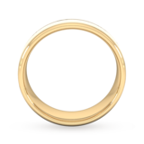 Goldsmiths 7mm Slight Court Standard Centre Groove With Chamfered Edge Wedding Ring In 18 Carat Yellow Gold