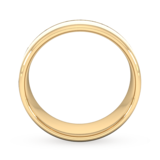 Goldsmiths 8mm Slight Court Standard Centre Groove With Chamfered Edge Wedding Ring In 18 Carat Yellow Gold - Ring Size R