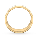 Goldsmiths 7mm Slight Court Extra Heavy Centre Groove With Chamfered Edge Wedding Ring In 18 Carat Yellow Gold - Ring Size R