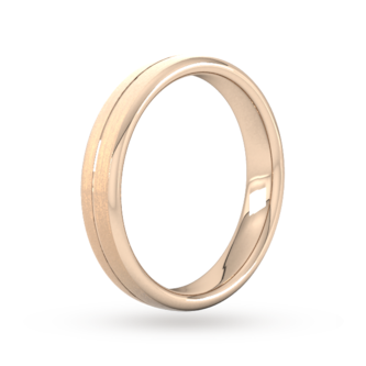 Goldsmiths 4mm Slight Court Standard Centre Groove With Chamfered Edge Wedding Ring In 18 Carat Rose Gold