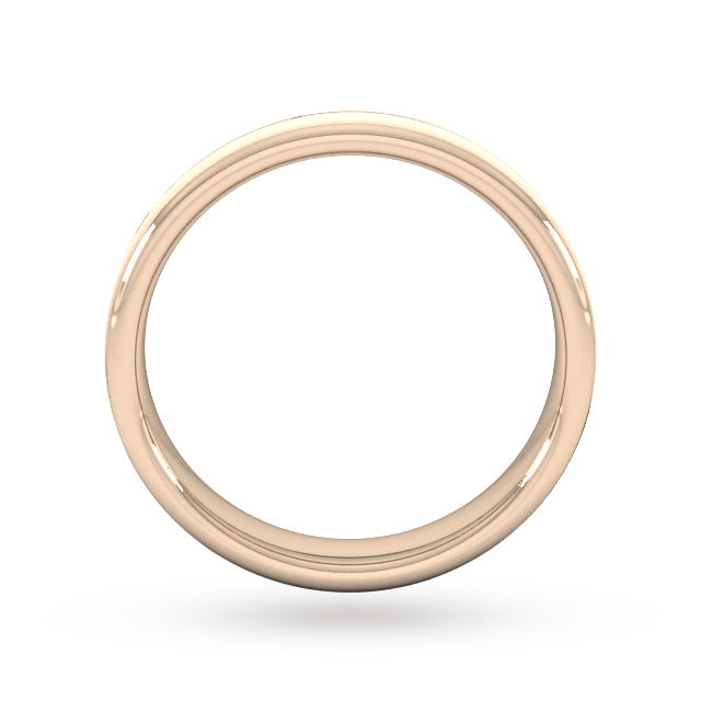 Goldsmiths 4mm Slight Court Standard Centre Groove With Chamfered Edge Wedding Ring In 18 Carat Rose Gold - Ring Size P