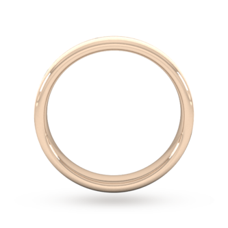 Goldsmiths 4mm Slight Court Standard Centre Groove With Chamfered Edge Wedding Ring In 18 Carat Rose Gold