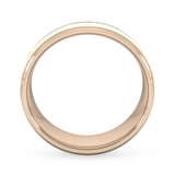 Goldsmiths 8mm Slight Court Standard Centre Groove With Chamfered Edge Wedding Ring In 18 Carat Rose Gold - Ring Size T