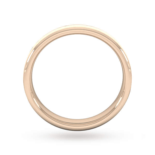 Goldsmiths 4mm Slight Court Extra Heavy Centre Groove With Chamfered Edge Wedding Ring In 18 Carat Rose Gold - Ring Size J