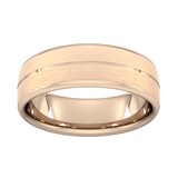 Goldsmiths 7mm Slight Court Extra Heavy Centre Groove With Chamfered Edge Wedding Ring In 18 Carat Rose Gold