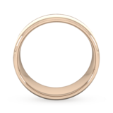 Goldsmiths 8mm Flat Court Heavy Centre Groove With Chamfered Edge Wedding Ring In 9 Carat Rose Gold - Ring Size H