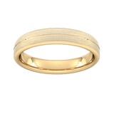 Goldsmiths 4mm Traditional Court Heavy Centre Groove With Chamfered Edge Wedding Ring In 9 Carat Yellow Gold