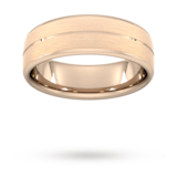 Goldsmiths 7mm Traditional Court Standard Centre Groove With Chamfered Edge Wedding Ring In 9 Carat Rose Gold