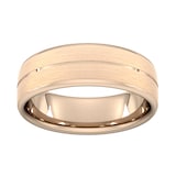 Goldsmiths 7mm Traditional Court Heavy Centre Groove With Chamfered Edge Wedding Ring In 9 Carat Rose Gold