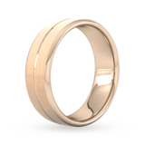 Goldsmiths 7mm Traditional Court Heavy Centre Groove With Chamfered Edge Wedding Ring In 9 Carat Rose Gold