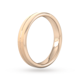 Goldsmiths 4mm Traditional Court Standard Centre Groove With Chamfered Edge Wedding Ring In 18 Carat Rose Gold - Ring Size Q