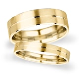 Goldsmiths 4mm D Shape Standard Centre Groove With Chamfered Edge Wedding Ring In 9 Carat Yellow Gold