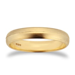 08303054 - 4mm D Shape Standard Centre Groove With Chamfered Edge Wedding Ring In 9 Carat Yellow Gold