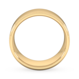 Goldsmiths 8mm Slight Court Standard Milgrain Edge Wedding Ring In 9 Carat Yellow Gold
