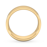 Goldsmiths 7mm Slight Court Heavy Milgrain Edge Wedding Ring In 9 Carat Yellow Gold - Ring Size Q