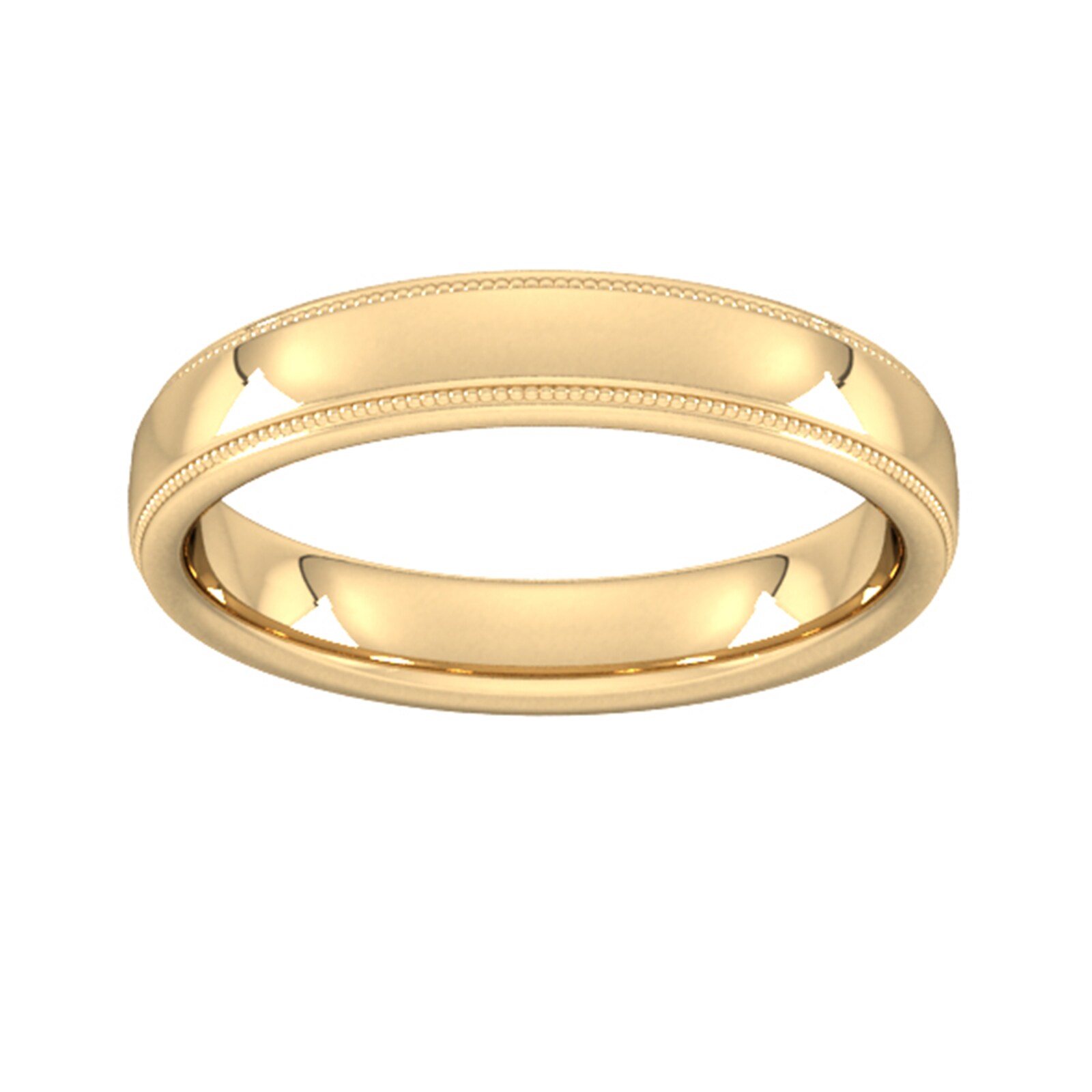 4mm Slight Court Extra Heavy Milgrain Edge Wedding Ring In 9 Carat Yellow Gold - Ring Size Z