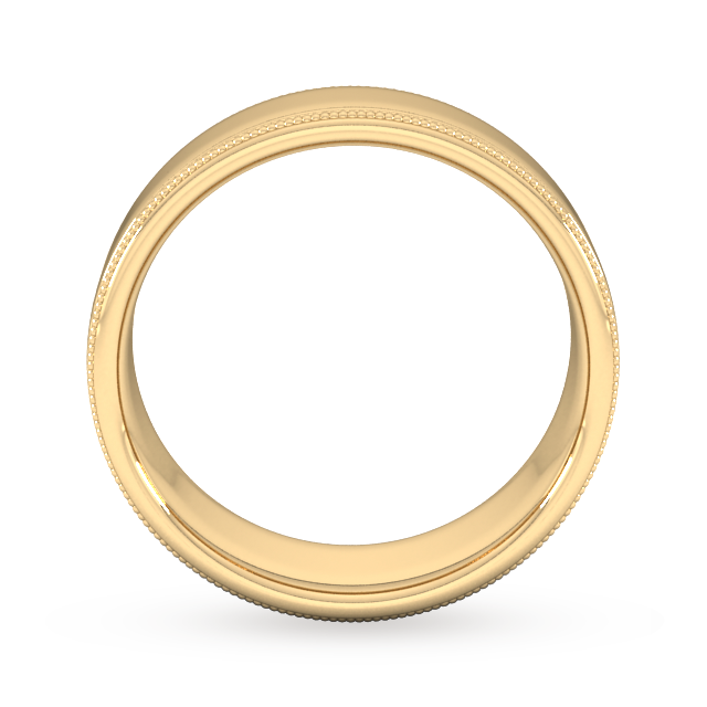 Goldsmiths 7mm Slight Court Extra Heavy Milgrain Edge Wedding Ring In 9 Carat Yellow Gold - Ring Size Y Goldsmiths 7mm Slight Court Extra Heavy Milgrain Edge Wedding Ring In 9 Carat Yellow Gold - Ring Size Y