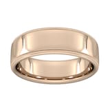 Goldsmiths 7mm Slight Court Standard Milgrain Edge Wedding Ring In 9 Carat Rose Gold