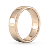 Goldsmiths 7mm Slight Court Standard Milgrain Edge Wedding Ring In 9 Carat Rose Gold