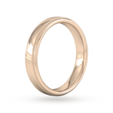 Goldsmiths 4mm Slight Court Heavy Milgrain Edge Wedding Ring In 9 Carat Rose Gold - Ring Size Q