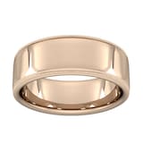 Goldsmiths 8mm Slight Court Heavy Milgrain Edge Wedding Ring In 9 Carat Rose Gold - Ring Size R