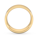 Goldsmiths 7mm Slight Court Standard Milgrain Edge Wedding Ring In 18 Carat Yellow Gold - Ring Size K