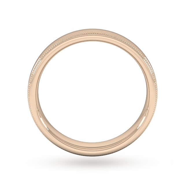 Goldsmiths 4mm Slight Court Standard Milgrain Edge Wedding Ring In 18 Carat Rose Gold - Ring Size J