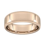 Goldsmiths 7mm Slight Court Extra Heavy Milgrain Edge Wedding Ring In 18 Carat Rose Gold - Ring Size O