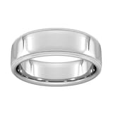 Goldsmiths 7mm Slight Court Standard Milgrain Edge Wedding Ring In Platinum