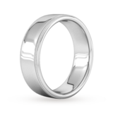 Goldsmiths 7mm Slight Court Standard Milgrain Edge Wedding Ring In 950  Palladium