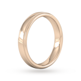 Goldsmiths 4mm Flat Court Heavy Milgrain Edge Wedding Ring In 9 Carat Rose Gold - Ring Size Q