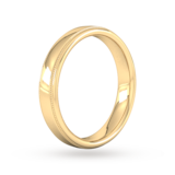 Goldsmiths 4mm Flat Court Heavy Milgrain Edge Wedding Ring In 18 Carat Yellow Gold - Ring Size Q