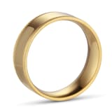 Goldsmiths 7mm Flat Court Heavy Milgrain Edge Wedding Ring In 18 Carat Yellow Gold - Ring Size Q