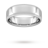 Goldsmiths 7mm Flat Court Heavy Milgrain Edge Wedding Ring In 950  Palladium