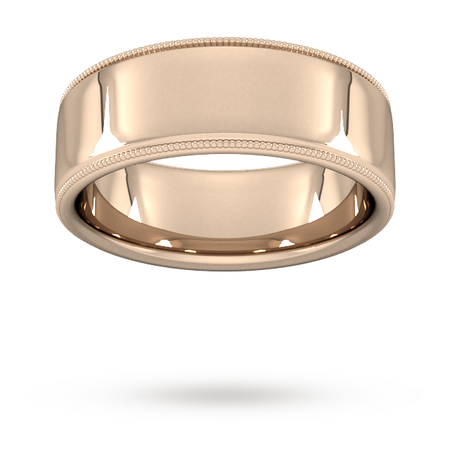 Goldsmiths 8mm Traditional Court Standard Milgrain Edge Wedding Ring In 9 Carat Rose Gold Goldsmiths 8mm Traditional Court Standard Milgrain Edge Wedding Ring In 9 Carat Rose Gold
