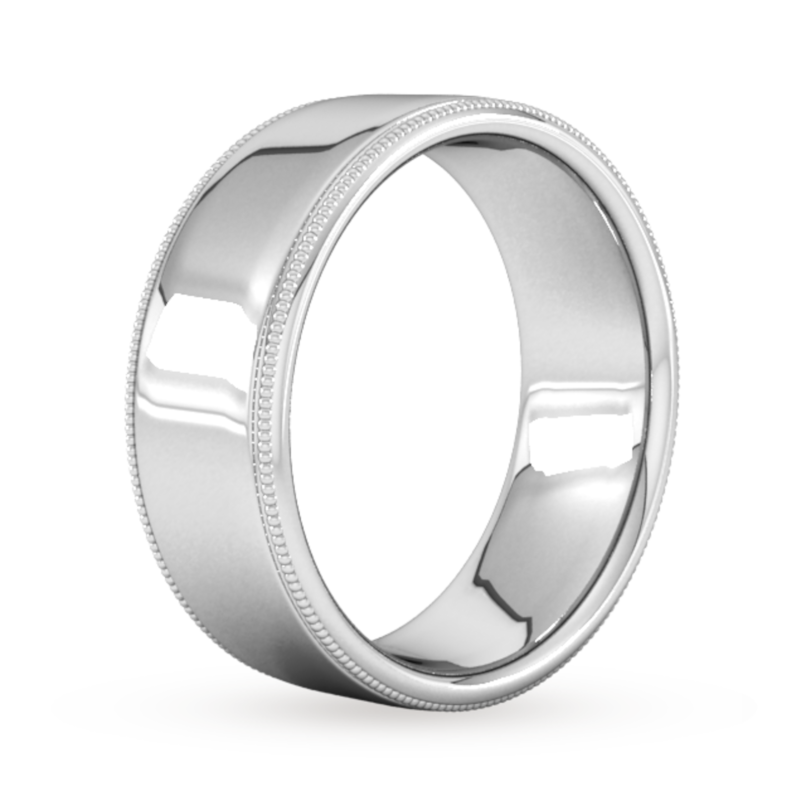 Saindad Rind Goldsmiths 8mm Traditional Court Standard Milgrain Edge Wedding Ring In ...