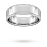 Goldsmiths 7mm D Shape Standard Milgrain Edge Wedding Ring In 9 Carat White Gold - Ring Size O