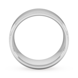 Goldsmiths 8mm D Shape Heavy Milgrain Edge Wedding Ring In 9 Carat White Gold