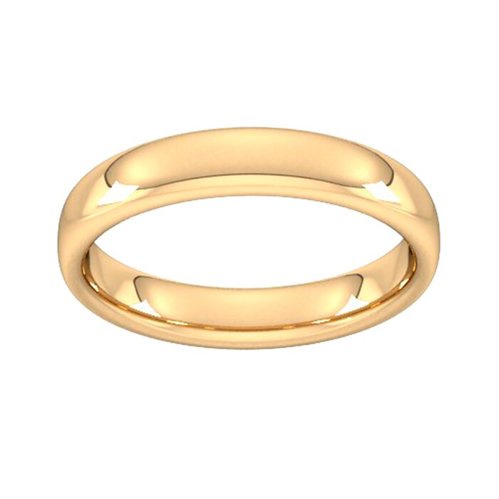 Goldsmiths 8mm D Shape Standard Milgrain Edge Wedding Ring In 9 Carat Yellow Gold